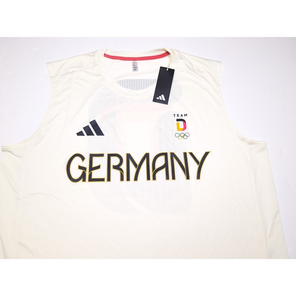 ADIDAS Germany Deutschland 2024 Olympics Tank Top Shirt Soccer Cream XL ~ New - Picture 9 of 10